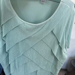 Alfred Dunner Light Green Layered Blouse